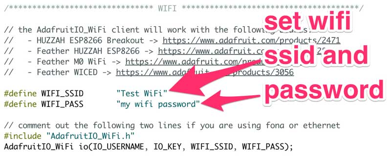 Set WiFi SSID and Password